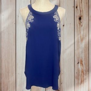 Luq Halter Top with Decorative Embroidery